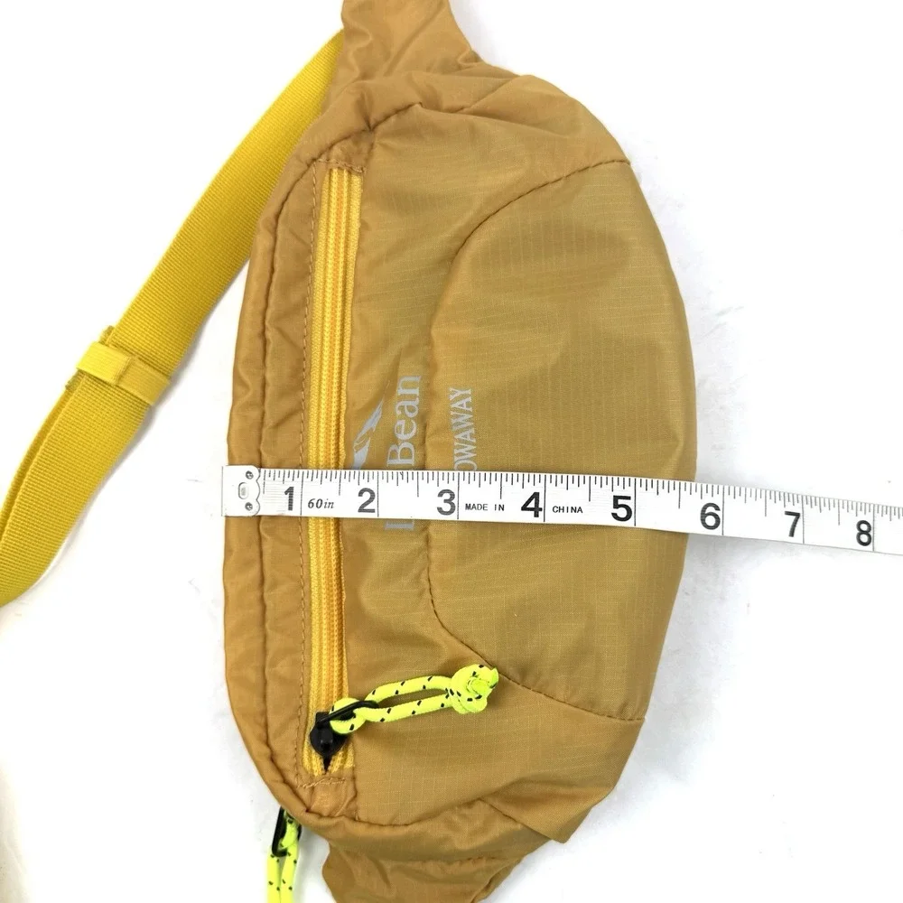LL Bean Stowaway Bag Yellow Nylon Waist Pack Ultralight Outdoor Hiking‎ New